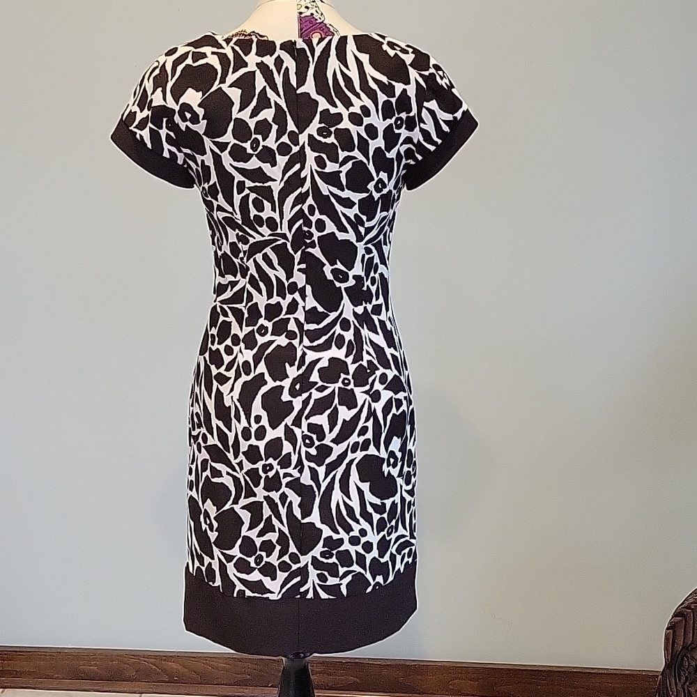 𝅺connected APPAREL dress in black and white capped sleeves size 6 - Picture 3 of 7